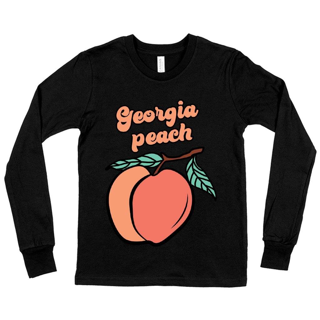 Kids' Georgia Peach Long Sleeve T-Shirt - Peach State T-Shirts Kids & Baby Kids' Clothing Color : White|Gray Triblend|Black 