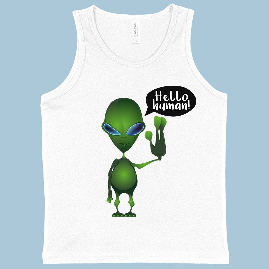 Kids’ Hello Human Tank – Alien Tank Kids & Baby Kids’ Clothing Kids' Hello Human Tank - Alien Tank Kids & Baby Kids' Clothing Color : Black|Neon Pink|White