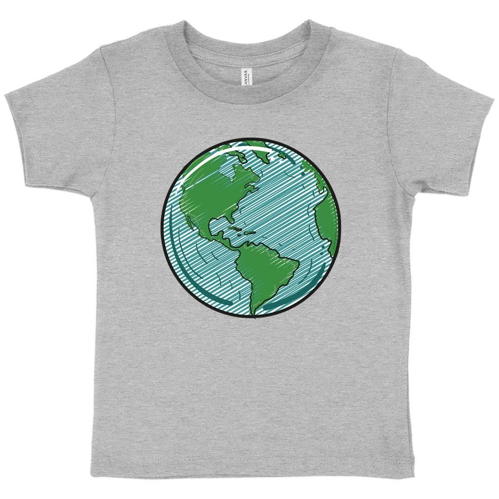 Toddler Globe T-Shirt - America T-Shirt Kids & Baby Toddler Clothing Color : Kelly|Athletic Heather|Heather Yellow Gold 