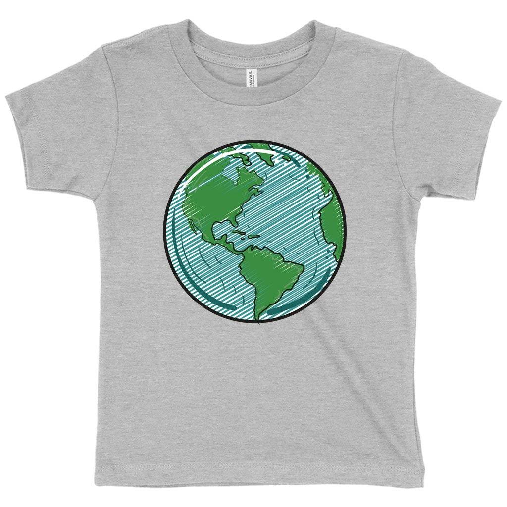 Toddler Globe T-Shirt - America T-Shirt Kids & Baby Toddler Clothing Color : Kelly|Athletic Heather|Heather Yellow Gold 