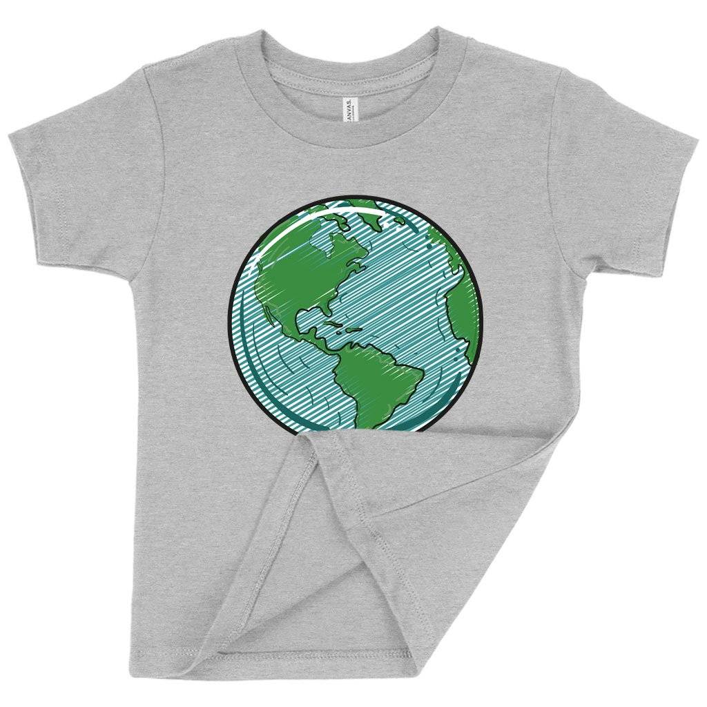 Toddler Globe T-Shirt - America T-Shirt Kids & Baby Toddler Clothing Color : Kelly|Athletic Heather|Heather Yellow Gold 