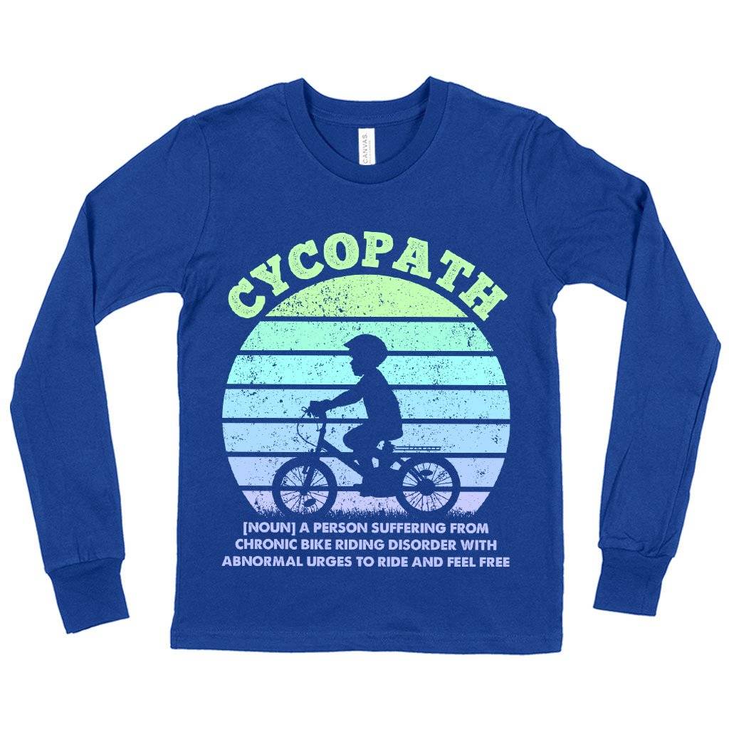 Kids’ Cycopath Long Sleeve T-Shirt – Funny Cycling T-Shirts – Bike T-Shirts Kids & Baby Kids’ Clothing Kids' Cycopath Long Sleeve T-Shirt - Funny Cycling T-Shirts - Bike T-Shirts Kids & Baby Kids' Clothing Color : True Royal Blue|Gray Triblend|White