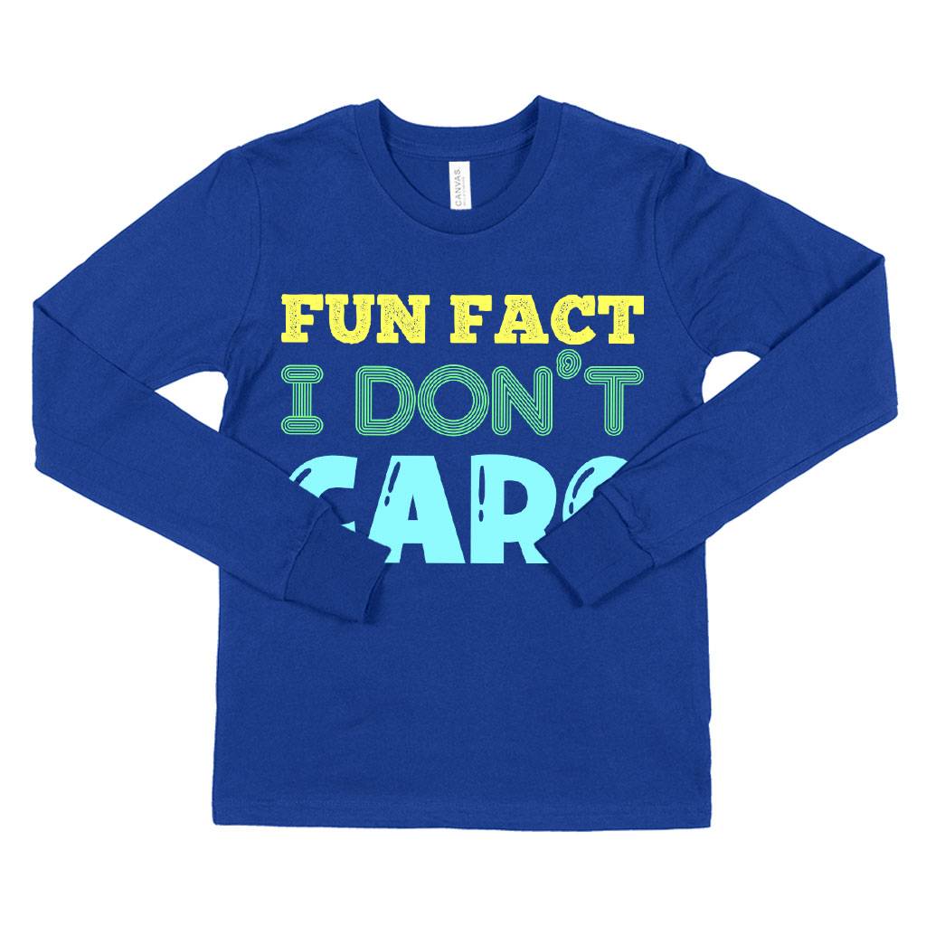 Kids’ Fun Fact I Don’t Care Long Sleeve T-Shirt – Sarcastic T-Shirts Kids & Baby Kids’ Clothing Kids' Fun Fact I Don’t Care Long Sleeve T-Shirt - Sarcastic T-Shirts Kids & Baby Kids' Clothing Color : True Royal Blue|Dark Gray Heather|Heather Yellow Gold