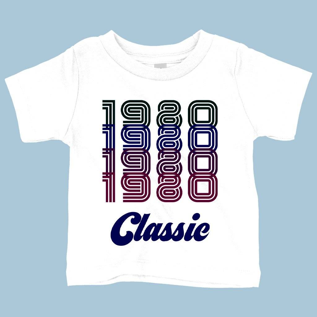 Baby 1980 Classic T-Shirt – 1980 T-Shirt – 80s Tee Shirt Baby Clothing Kids & Baby Baby 1980 Classic T-Shirt - 1980 T-Shirt - 80s Tee Shirt Baby Clothing Kids & Baby Color : Yellow|White|Heather Columbia Blue