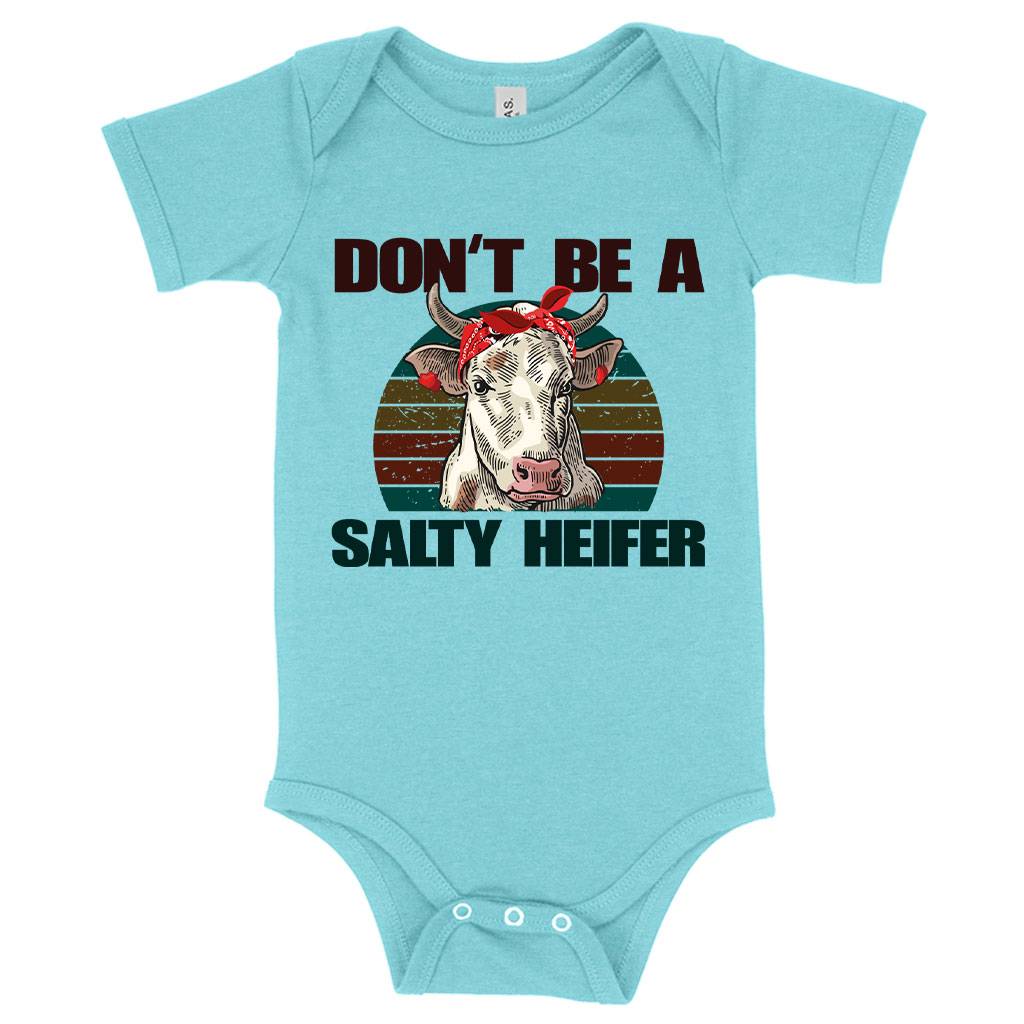 Baby Don’t Be a Salty Heifer Onesie – Cow Onesie Baby Clothing Kids & Baby Baby Don’t Be a Salty Heifer Onesie - Cow Onesie Baby Clothing Kids & Baby Color : Gray Triblend|Ice Blue Triblend|Peach Triblend