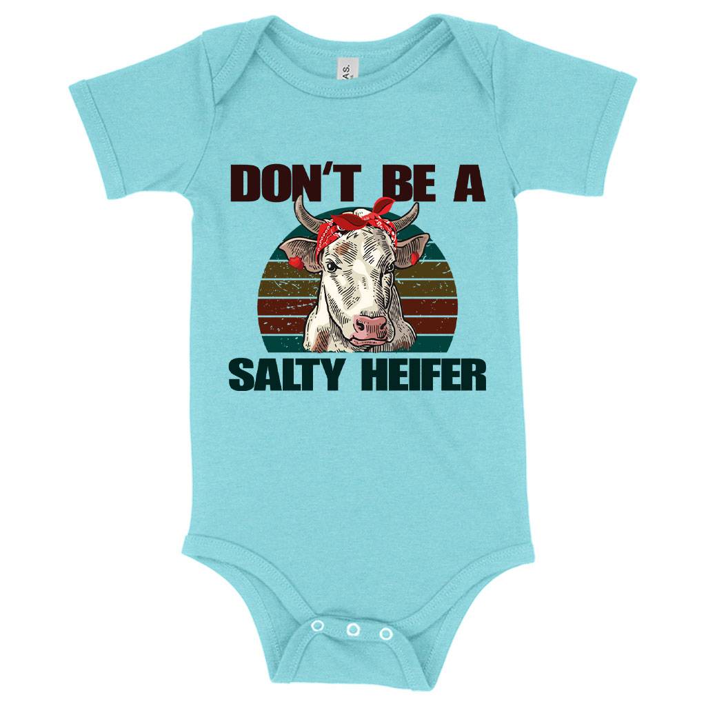Baby Don’t Be a Salty Heifer Onesie – Cow Onesie Baby Clothing Kids & Baby Baby Don’t Be a Salty Heifer Onesie - Cow Onesie Baby Clothing Kids & Baby Color : Gray Triblend|Ice Blue Triblend|Peach Triblend