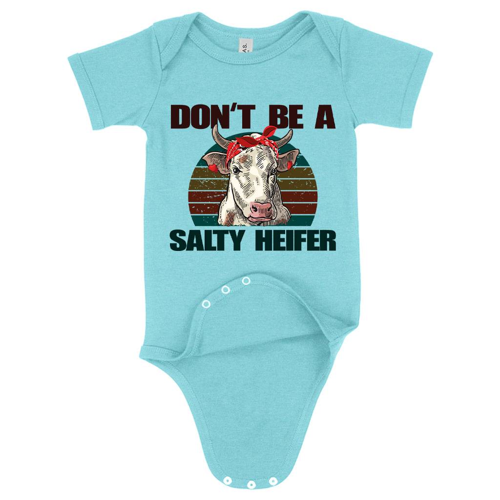 Baby Don’t Be a Salty Heifer Onesie – Cow Onesie Baby Clothing Kids & Baby Baby Don’t Be a Salty Heifer Onesie - Cow Onesie Baby Clothing Kids & Baby Color : Gray Triblend|Ice Blue Triblend|Peach Triblend