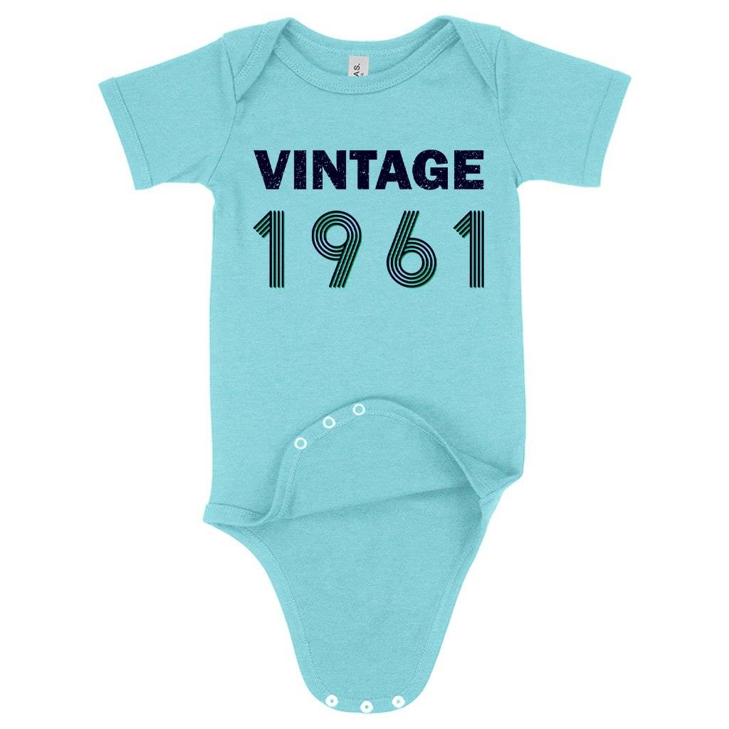 Baby Vintage 1961 Onesie Baby Feeding Kids & Baby Baby Vintage 1961 Onesie Baby Feeding Kids & Baby Color : Peach Triblend|Ice Blue Triblend|Gray Triblend