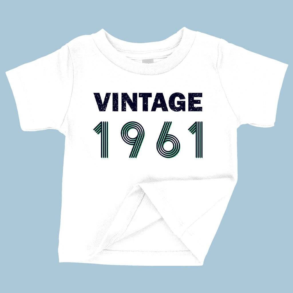 Baby Vintage 1961 T-Shirt Baby Feeding Kids & Baby Baby Vintage 1961 T-Shirt Baby Feeding Kids & Baby Color : Yellow|White|Navy