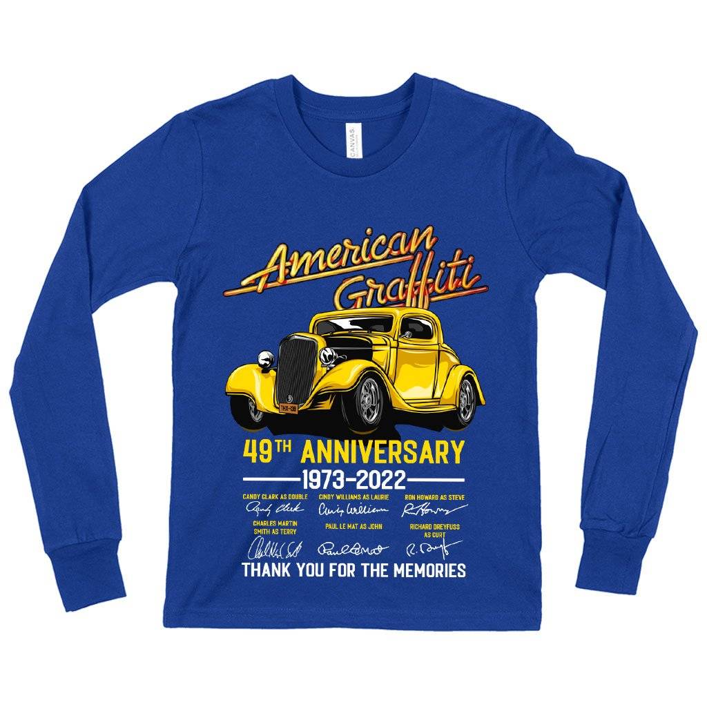 Kids’ American Graffiti Long Sleeve T-Shirt – Vintage T-Shirts Kids & Baby Kids’ Clothing Kids' American Graffiti Long Sleeve T-Shirt - Vintage T-Shirts Kids & Baby Kids' Clothing Color : Heather Yellow Gold|True Royal Blue|White