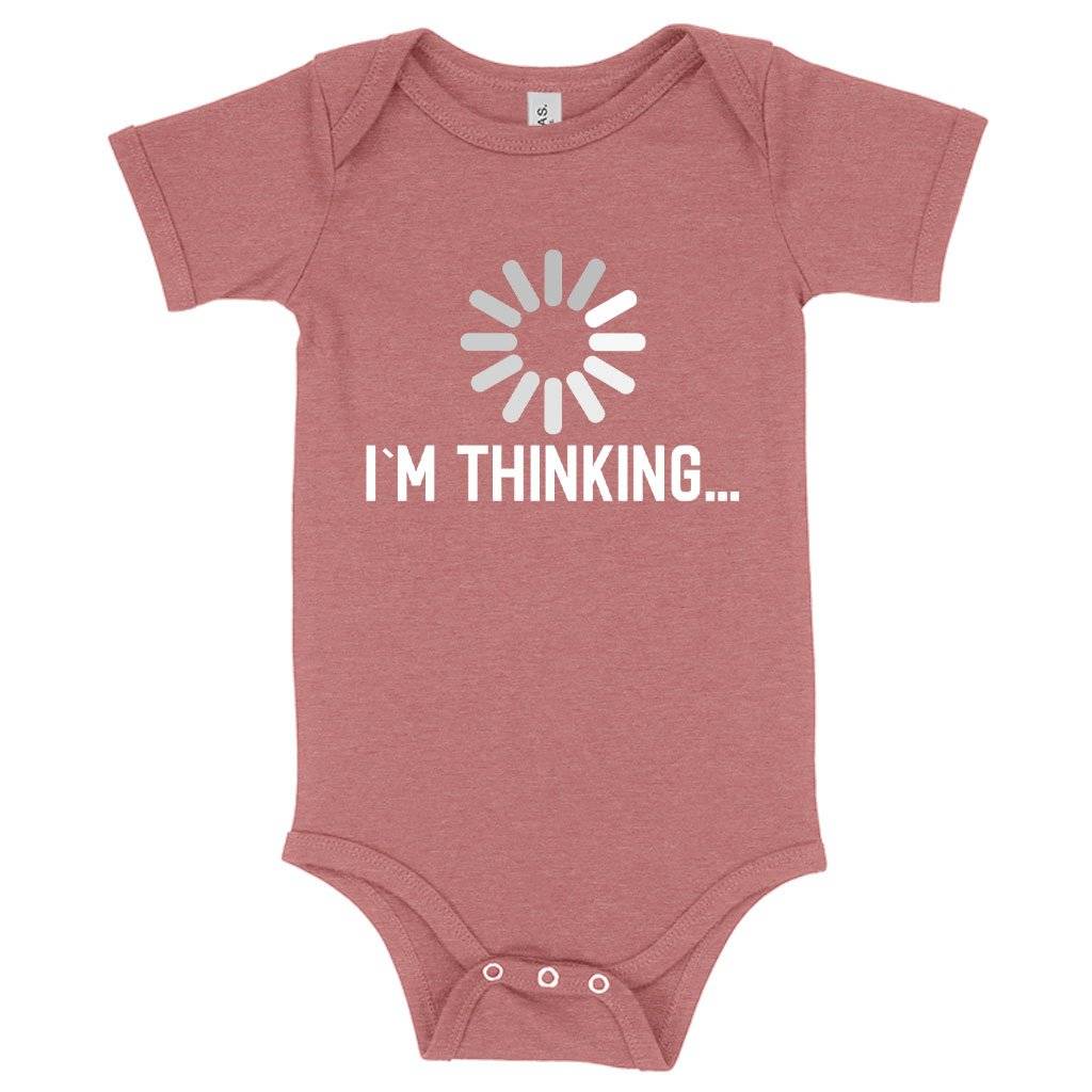 Baby I’m Thinking Funny Graphic Onesie – Cool Onesie Online Baby Clothing Kids & Baby Baby I'm Thinking Funny Graphic Onesie - Cool Onesie Online Baby Clothing Kids & Baby Color : Peach Triblend|Ice Blue Triblend|Mauve Triblend