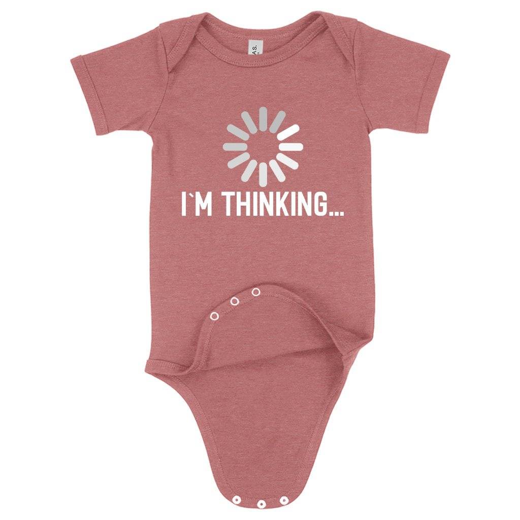 Baby I’m Thinking Funny Graphic Onesie – Cool Onesie Online Baby Clothing Kids & Baby Baby I'm Thinking Funny Graphic Onesie - Cool Onesie Online Baby Clothing Kids & Baby Color : Peach Triblend|Ice Blue Triblend|Mauve Triblend
