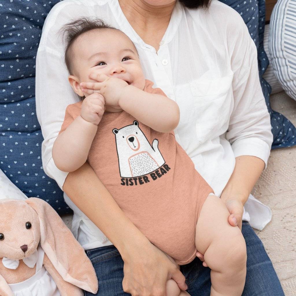 Baby Triblend Sister Bear Onesie Baby Clothing Kids & Baby Baby Triblend Sister Bear Onesie Baby Clothing Kids & Baby Color : Peach Triblend|Gray Triblend|Mauve Triblend