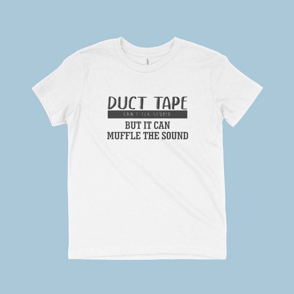 Duct Tape Can’t Fix Stupid Kids’ Jersey T-Shirt Kids & Baby Kids’ Clothing Duct Tape Can't Fix Stupid Kids' Jersey T-Shirt Kids & Baby Kids' Clothing Color : White|Black|Natural|Columbia Blue|Heather Red|Pink|Mustard