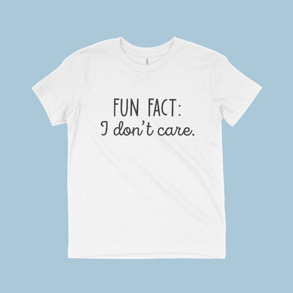 Fun Fact I Don’t Care Kids’ Jersey T-Shirt Kids & Baby Kids’ Clothing Fun Fact I Don’t Care Kids' Jersey T-Shirt Kids & Baby Kids' Clothing Color : White|Black|Natural
