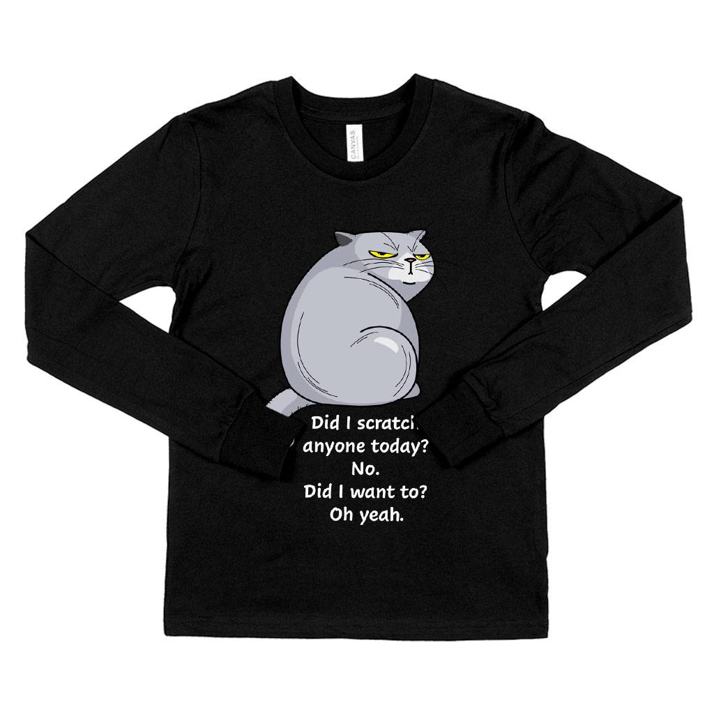 Kids’ Did I Scratch Anyone Today Long Sleeve Funny Cat T-Shirt – Popular T-Shirt Kids & Baby Kids’ Clothing Kids' Did I Scratch Anyone Today Long Sleeve Funny Cat T-Shirt - Popular T-Shirt Kids & Baby Kids' Clothing Color : White|Black|True Royal Blue