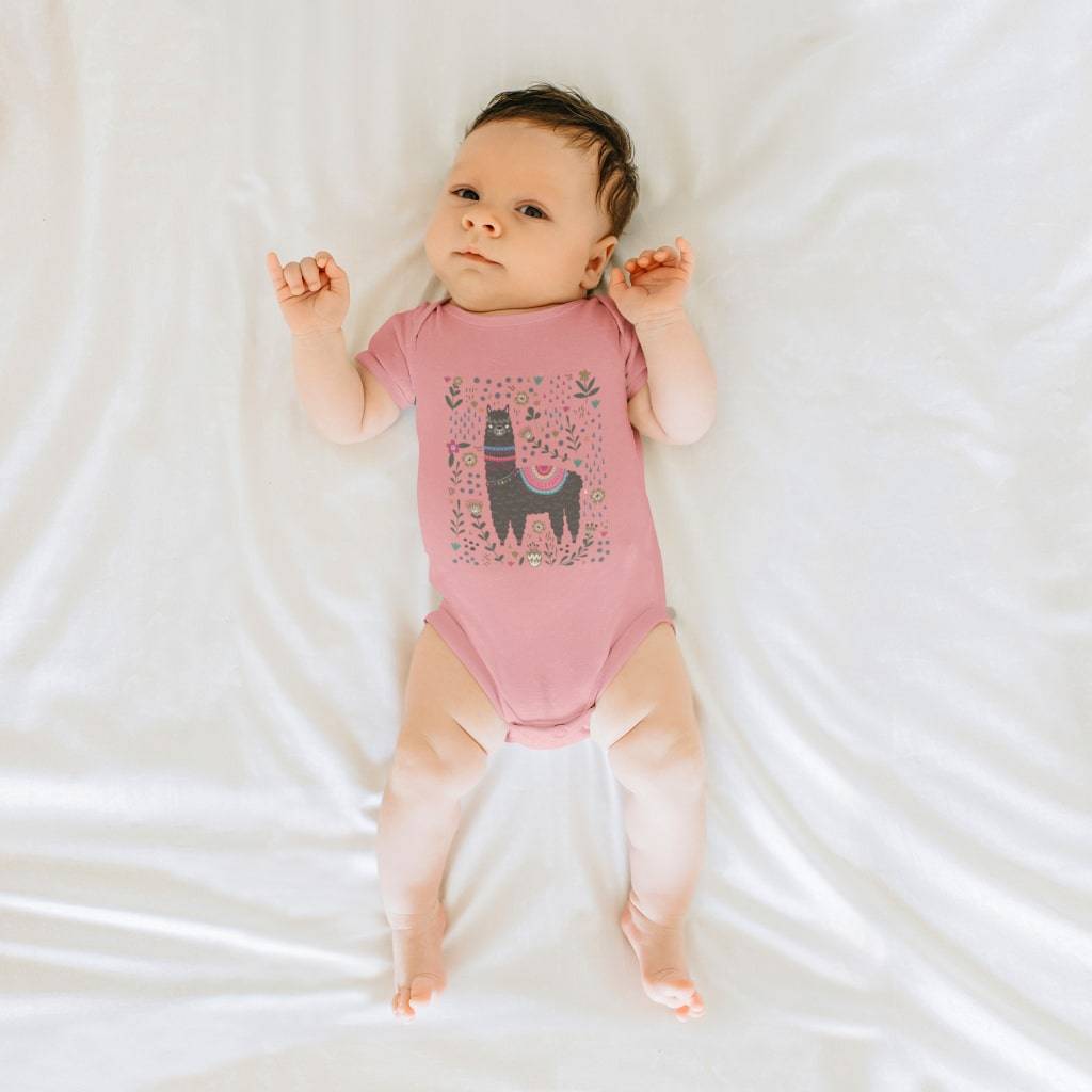 Llama Baby Jersey One-Piece Baby Clothing Kids & Baby Llama Baby Jersey One-Piece Baby Clothing Kids & Baby Color : White|Heather Dust|Pink|Yellow|Heather Columbia Blue