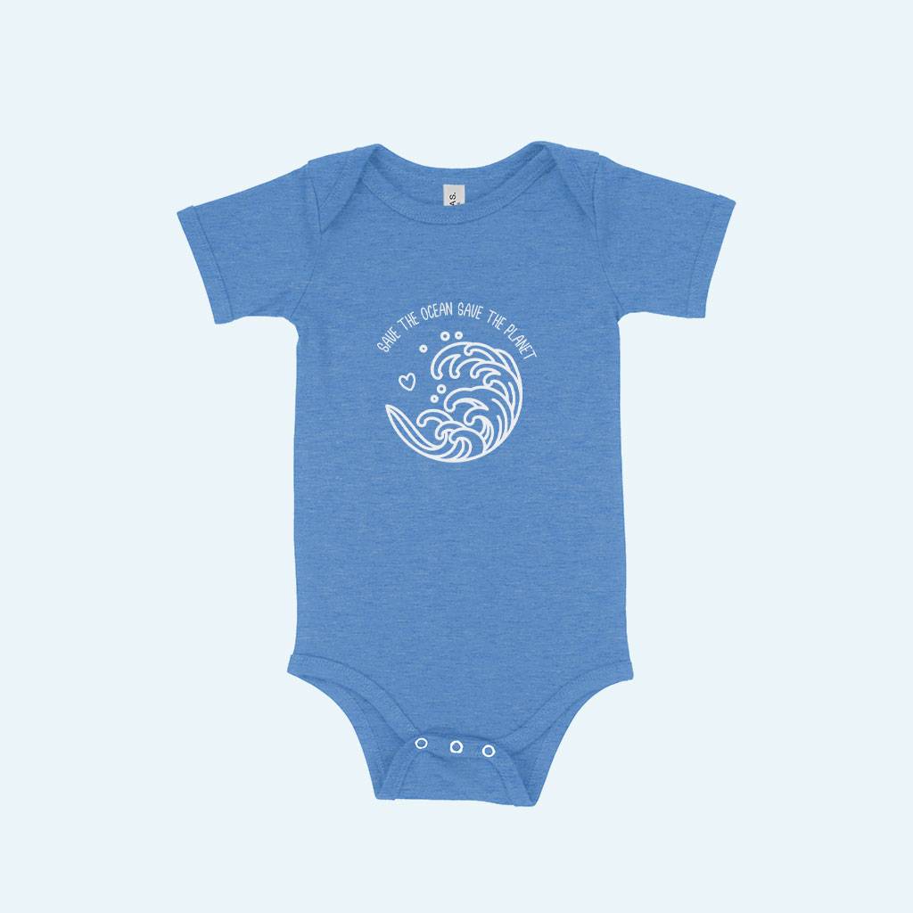 Save The Ocean Baby Jersey One-Piece Baby Clothing Kids & Baby Save The Ocean Baby Jersey One-Piece Baby Clothing Kids & Baby Color : White|Heather Dust|Yellow|Heather Columbia Blue