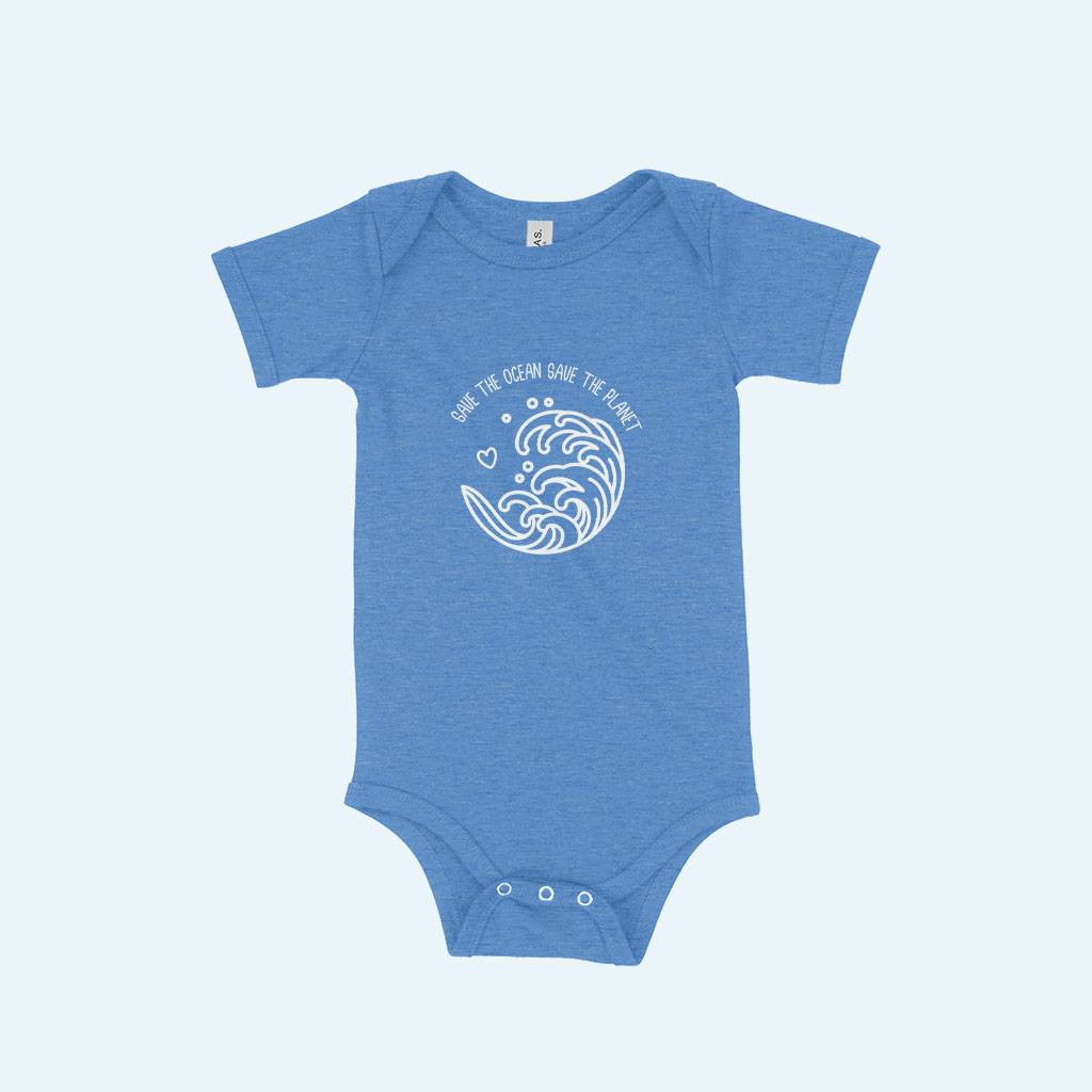Save The Ocean Baby Jersey One-Piece Baby Clothing Kids & Baby Save The Ocean Baby Jersey One-Piece Baby Clothing Kids & Baby Color : White|Heather Dust|Yellow|Heather Columbia Blue