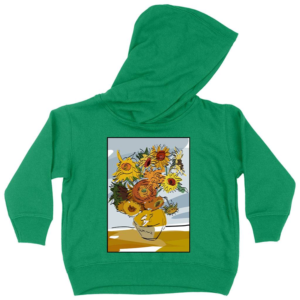 Toddler Van Gogh Sunflowers Hoodie - Art Print Hoodies Kids & Baby Toddler Clothing Color : White|Kelly|Red 