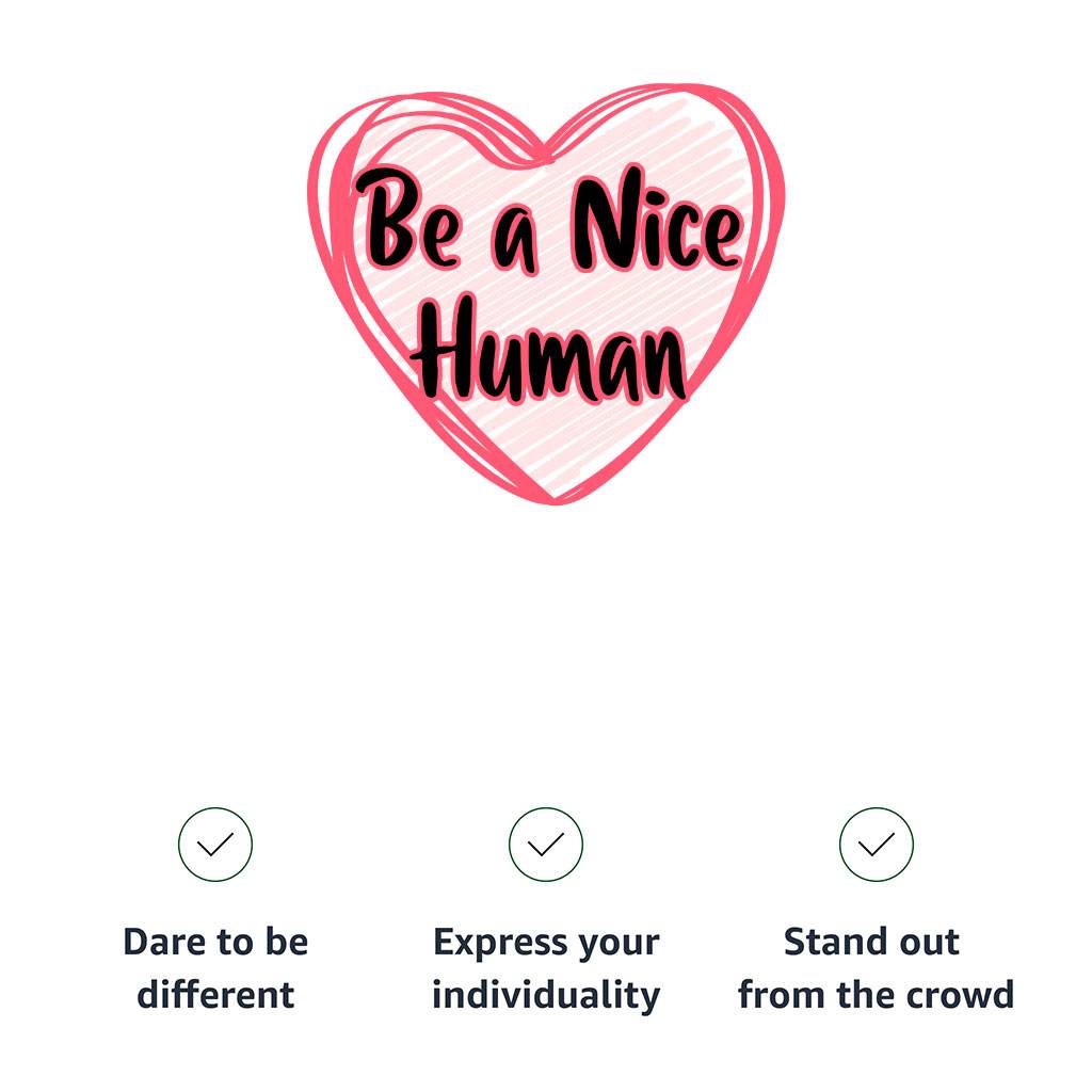 Be a Nice Human Women’s T-Shirt – Heart Print T-Shirt – Graphic Relaxed Tee Women’s Tops & Tees Be a Nice Human Women's T-Shirt - Heart Print T-Shirt - Graphic Relaxed Tee Women's Tops & Tees Color : Black|Orchid|Sage|White