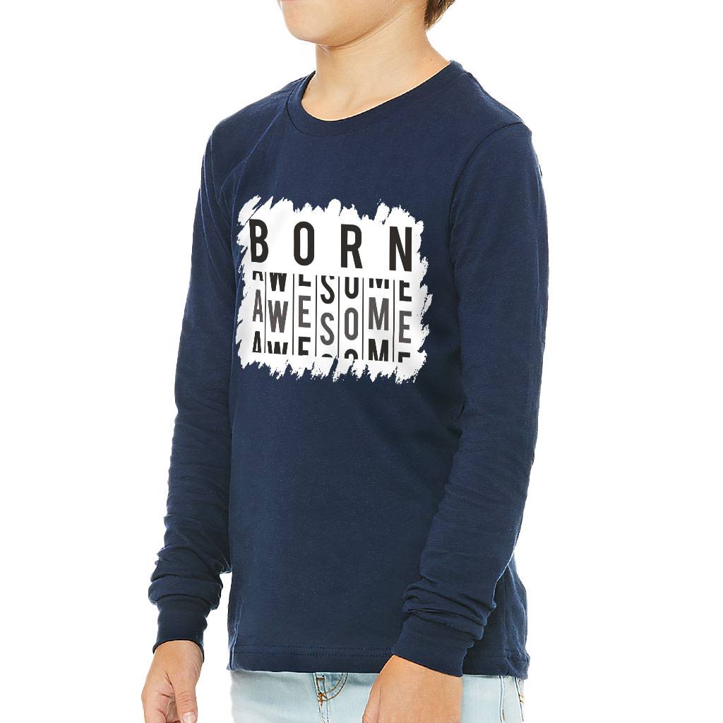 Born to Be Awesome Kids’ Long Sleeve T-Shirt – Funny T-Shirt – Best Design Long Sleeve Tee Kids’ Clothing Born to Be Awesome Kids' Long Sleeve T-Shirt - Funny T-Shirt - Best Design Long Sleeve Tee Kids' Clothing Color : Black|Gray Triblend|Navy|White
