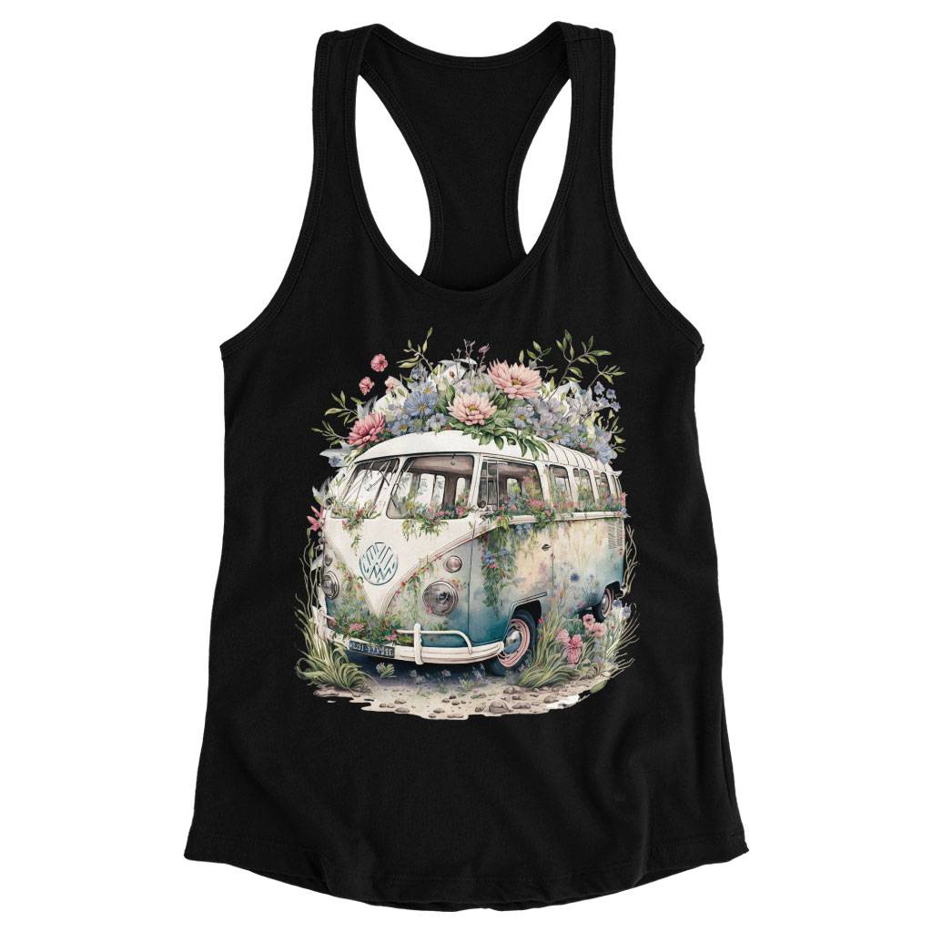 Bus Racerback Tank – Floral Design Tank – Graphic Workout Tank Women Women’s Tops & Tees Bus Racerback Tank - Floral Design Tank - Graphic Workout Tank Women Women's Tops & Tees Color : Black|Gray|White