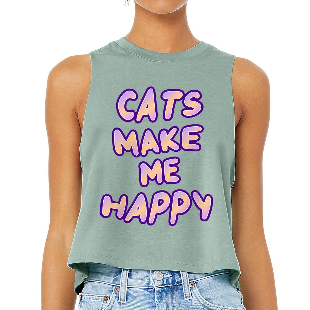 Cats Make Me Happy Racerback Cropped Tank – Cute Women’s Tank – Best Design Tank Top Best Sellers Women’s Tops & Tees Cats Make Me Happy Racerback Cropped Tank - Cute Women's Tank - Best Design Tank Top Best Sellers Women's Tops & Tees Color : Athletic Heather|Black|Heather Dusty Blue|White