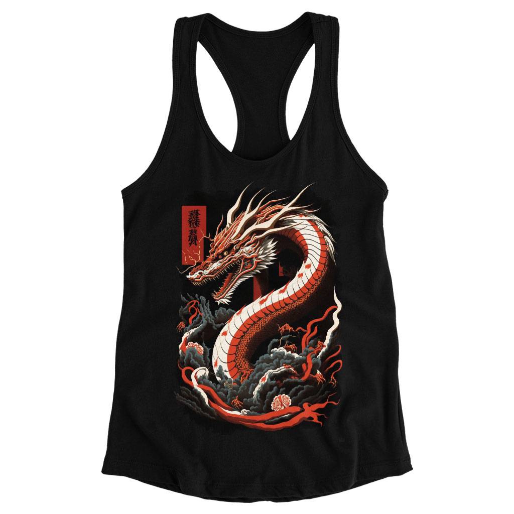 Chinese Dragon Racerback Tank – Illustration Tank – Cool Design Workout Tank Women Women’s Tops & Tees Chinese Dragon Racerback Tank - Illustration Tank - Cool Design Workout Tank Women Women's Tops & Tees Color : Black|Gray|White