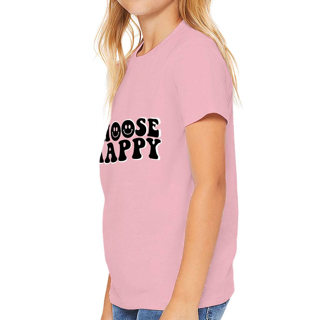 Choose Happy Kids’ T-Shirt – Trendy T-Shirt – Printed Tee Shirt for Kids Kids’ Clothing Choose Happy Kids' T-Shirt - Trendy T-Shirt - Printed Tee Shirt for Kids Kids' Clothing Color : Black|Natural|Pink|White