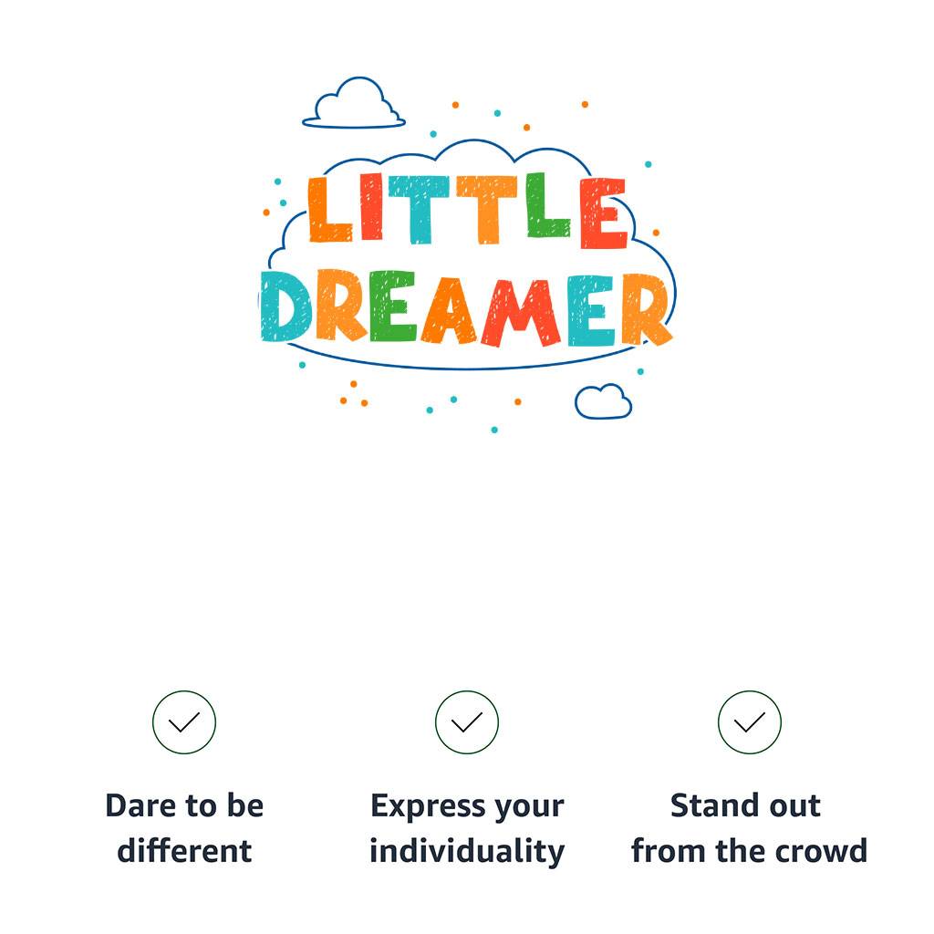 Dreamer Toddler T-Shirt - Kawaii Kids' T-Shirt - Cute Design Tee Shirt for Toddler Toddler Clothing Color : Black|Pink|White|Yellow 