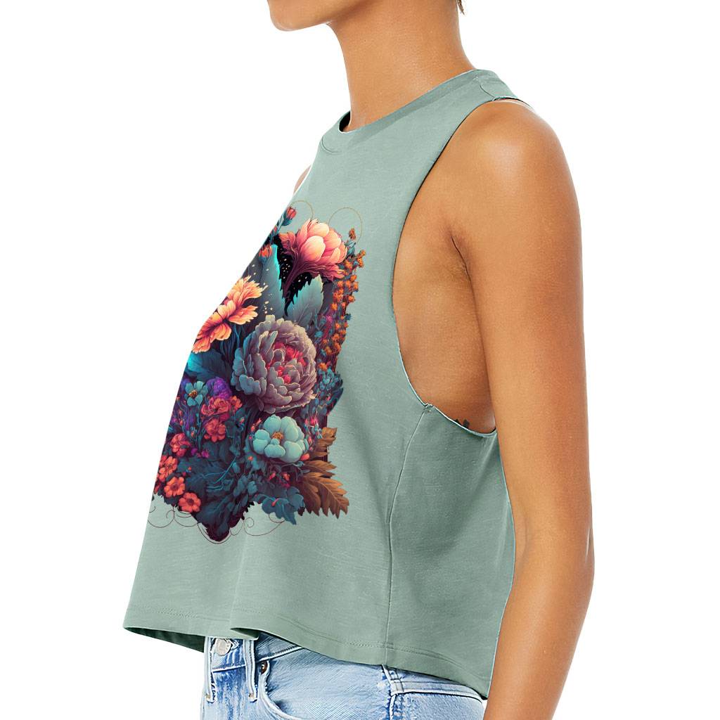 Flower Graphic Racerback Cropped Tank – Cute Women’s Tank – Digital Art Tank Top Women Women’s Tops & Tees Flower Graphic Racerback Cropped Tank - Cute Women's Tank - Digital Art Tank Top Women Women's Tops & Tees Color : Athletic Heather|Black|Heather Dusty Blue|White