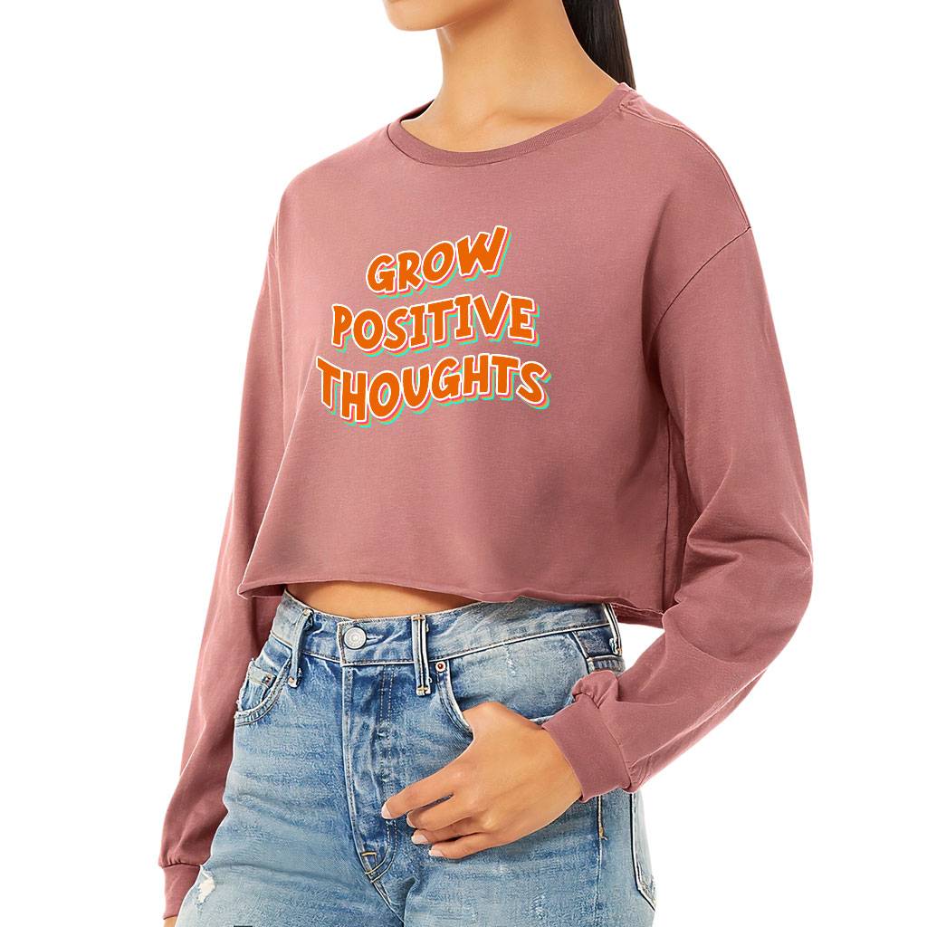 Grow Positive Thoughts Cropped Long Sleeve T-Shirt – Inspirational Women’s T-Shirt – Quote Long Sleeve Tee Women’s Tops & Tees Grow Positive Thoughts Cropped Long Sleeve T-Shirt - Inspirational Women's T-Shirt - Quote Long Sleeve Tee Women's Tops & Tees Color : Black|Mauve|Mustard|White
