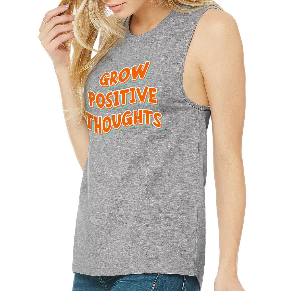 Grow Positive Thoughts Women’s Muscle Tank – Inspirational Tank Top – Quote Workout Tank Women Women’s Tops & Tees Grow Positive Thoughts Women's Muscle Tank - Inspirational Tank Top - Quote Workout Tank Women Women's Tops & Tees Color : Athletic Heather|Black|Maroon|White