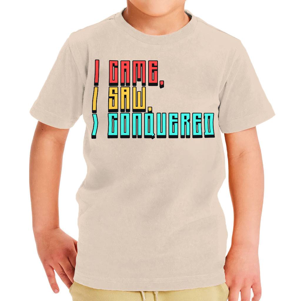 I Came I Saw I Conquered Toddler T-Shirt - Cool Kids' T-Shirt - Best Selling Tee Shirt for Toddler Toddler Clothing Color : Black|Heather Dust|True Royal|White 