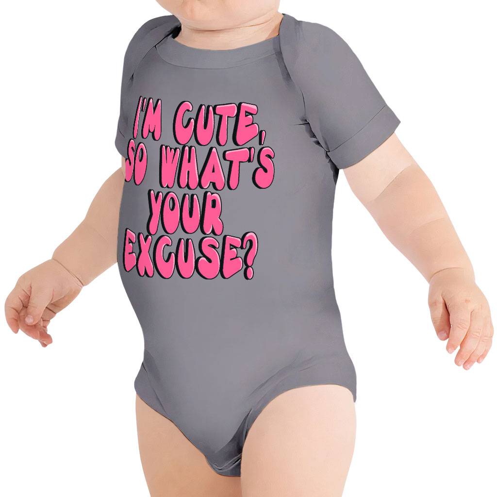 I’m Cute Baby Jersey Onesie – Funny Baby Bodysuit – Trendy Baby One-Piece Baby Clothing Onesies I'm Cute Baby Jersey Onesie - Funny Baby Bodysuit - Trendy Baby One-Piece Baby Clothing Onesies Color : Black|Storm|True Royal|White