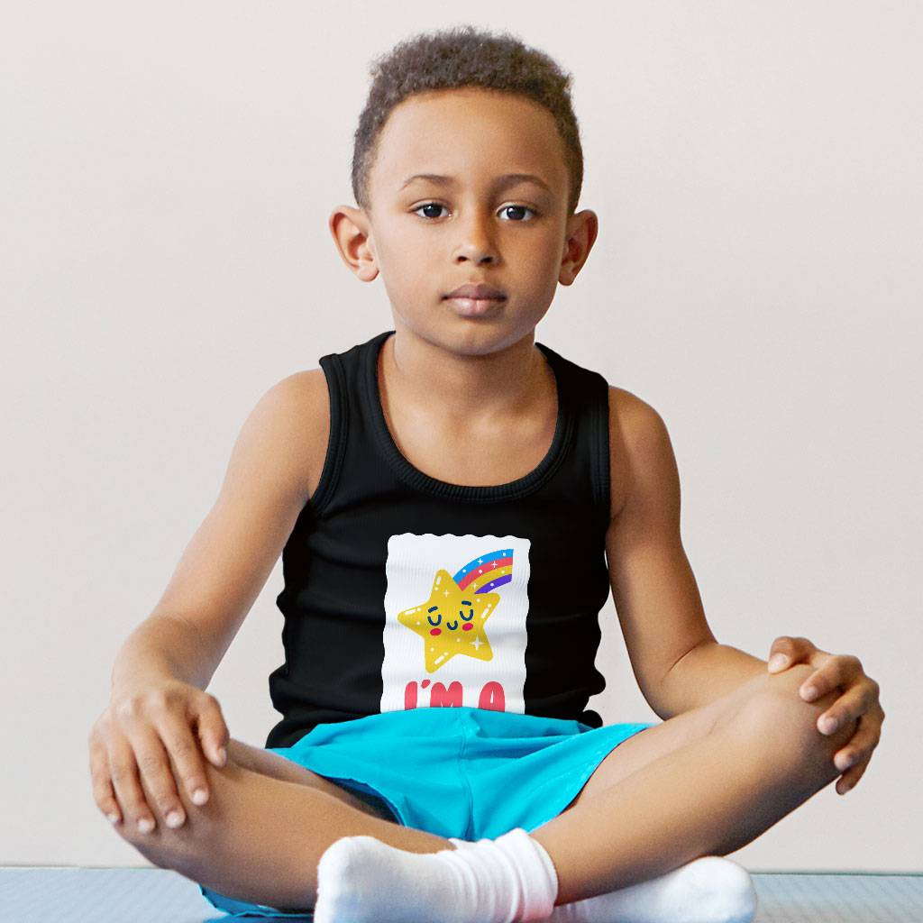 I’m a Star Kids’ Jersey Tank – Cute Kawaii Sleeveless T-Shirt – Rainbow Kids’ Tank Top Kids’ Clothing I'm a Star Kids' Jersey Tank - Cute Kawaii Sleeveless T-Shirt - Rainbow Kids' Tank Top Kids' Clothing Color : Athletic Heather|Black|White