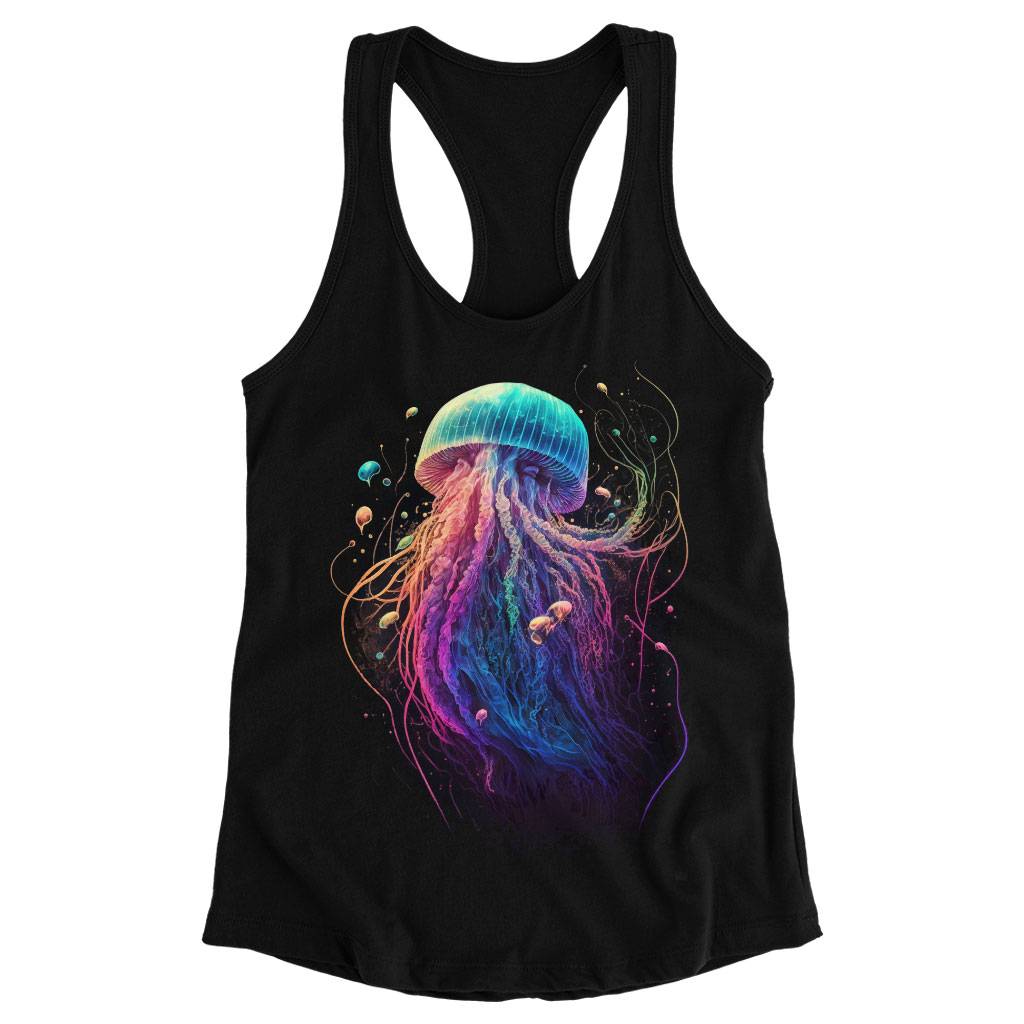 Jellyfish Racerback Tank – Rainbow Tank – Illustration Workout Tank Women Women’s Tops & Tees Jellyfish Racerback Tank - Rainbow Tank - Illustration Workout Tank Women Women's Tops & Tees Color : Black|Gray|White