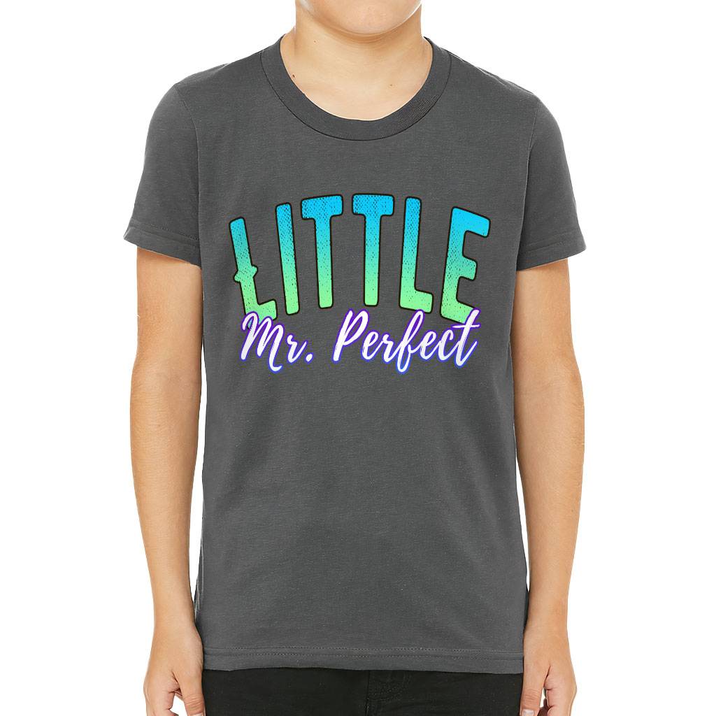 Mr Perfect Kids' T-Shirt - Funny T-Shirt - Cool Design Tee Shirt for Kids T-Shirts Color : Asphalt|Black|Natural|Navy|White 
