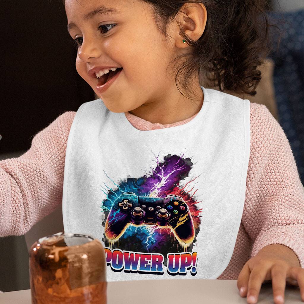 Power Up Baby Bibs – Gamer Baby Feeding Bibs – Gamepad Bibs for Eating Baby Feeding Baby Stuff Power Up Baby Bibs - Gamer Baby Feeding Bibs - Gamepad Bibs for Eating Baby Feeding Baby Stuff