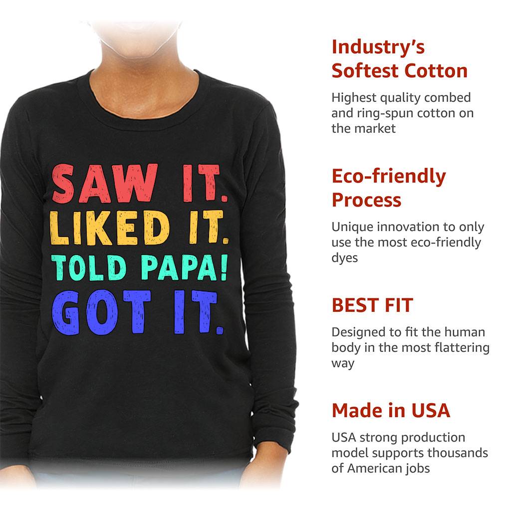 Saw It Liked It Kids’ Long Sleeve T-Shirt – Colorful T-Shirt – Best Design Long Sleeve Tee Kids’ Clothing Saw It Liked It Kids' Long Sleeve T-Shirt - Colorful T-Shirt - Best Design Long Sleeve Tee Kids' Clothing Color : Black|Gray Triblend|Navy|White