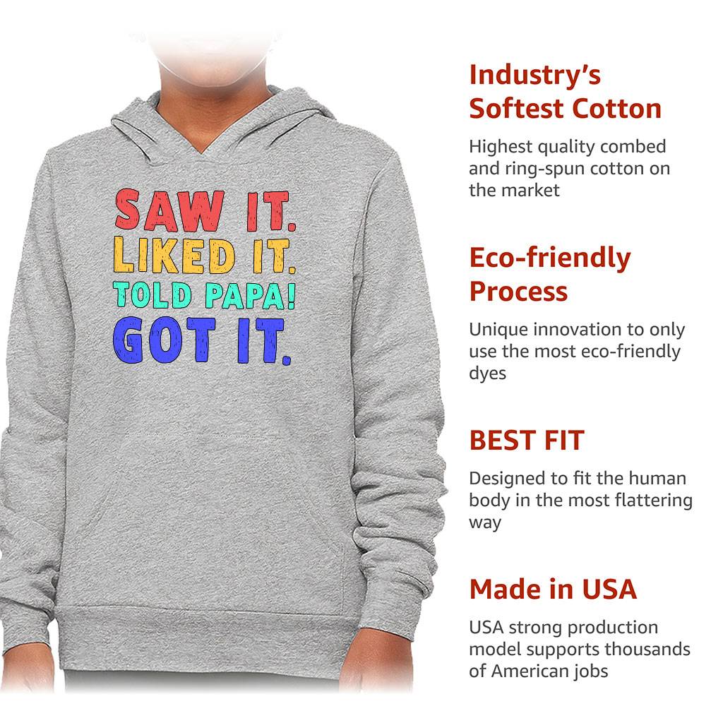 Saw It Liked It Kids’ Sponge Fleece Hoodie – Colorful Kids’ Hoodie – Best Design Hoodie for Kids Kids’ Clothing Saw It Liked It Kids' Sponge Fleece Hoodie - Colorful Kids' Hoodie - Best Design Hoodie for Kids Kids' Clothing Color : Athletic Heather|Black|Military Green|Navy