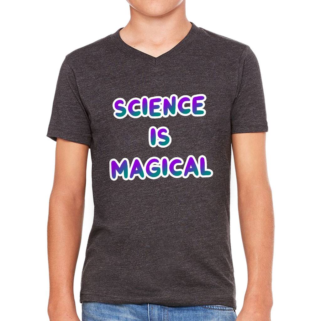 Science Kids’ V-Neck T-Shirt – Cool T-Shirt – Themed V-Neck Tee Kids’ Clothing Science Kids' V-Neck T-Shirt - Cool T-Shirt - Themed V-Neck Tee Kids' Clothing Color : Black|Dark Gray Heather|Navy|White