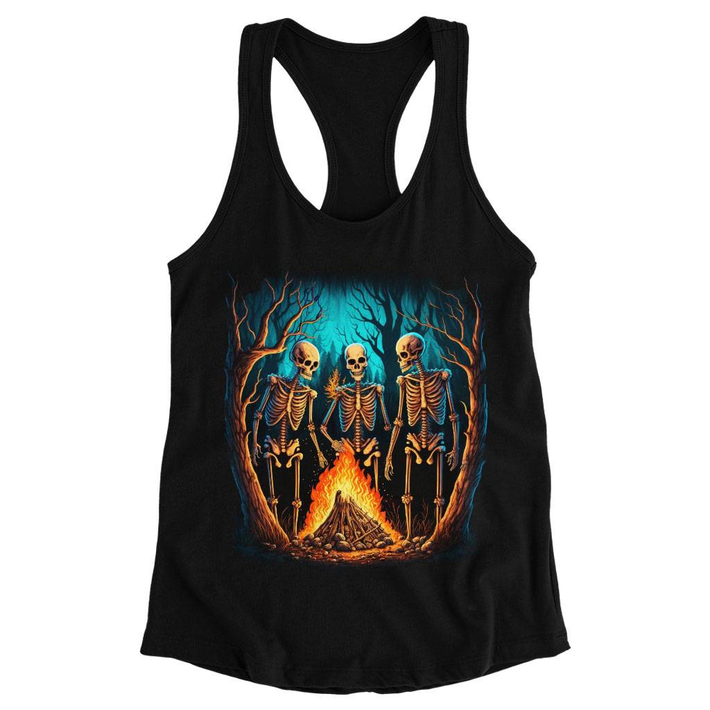 Skeleton Racerback Tank – Creepy Tank – Printed Workout Tank Women Women’s Tops & Tees Skeleton Racerback Tank - Creepy Tank - Printed Workout Tank Women Women's Tops & Tees Color : Black|Gray|White