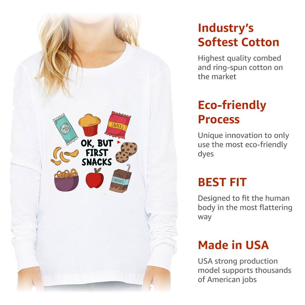 Snacks Kids’ Long Sleeve T-Shirt – Graphic T-Shirt – Kawaii Long Sleeve Tee Kids’ Clothing Snacks Kids' Long Sleeve T-Shirt - Graphic T-Shirt - Kawaii Long Sleeve Tee Kids' Clothing Color : Athletic Heather|Black|Natural|White