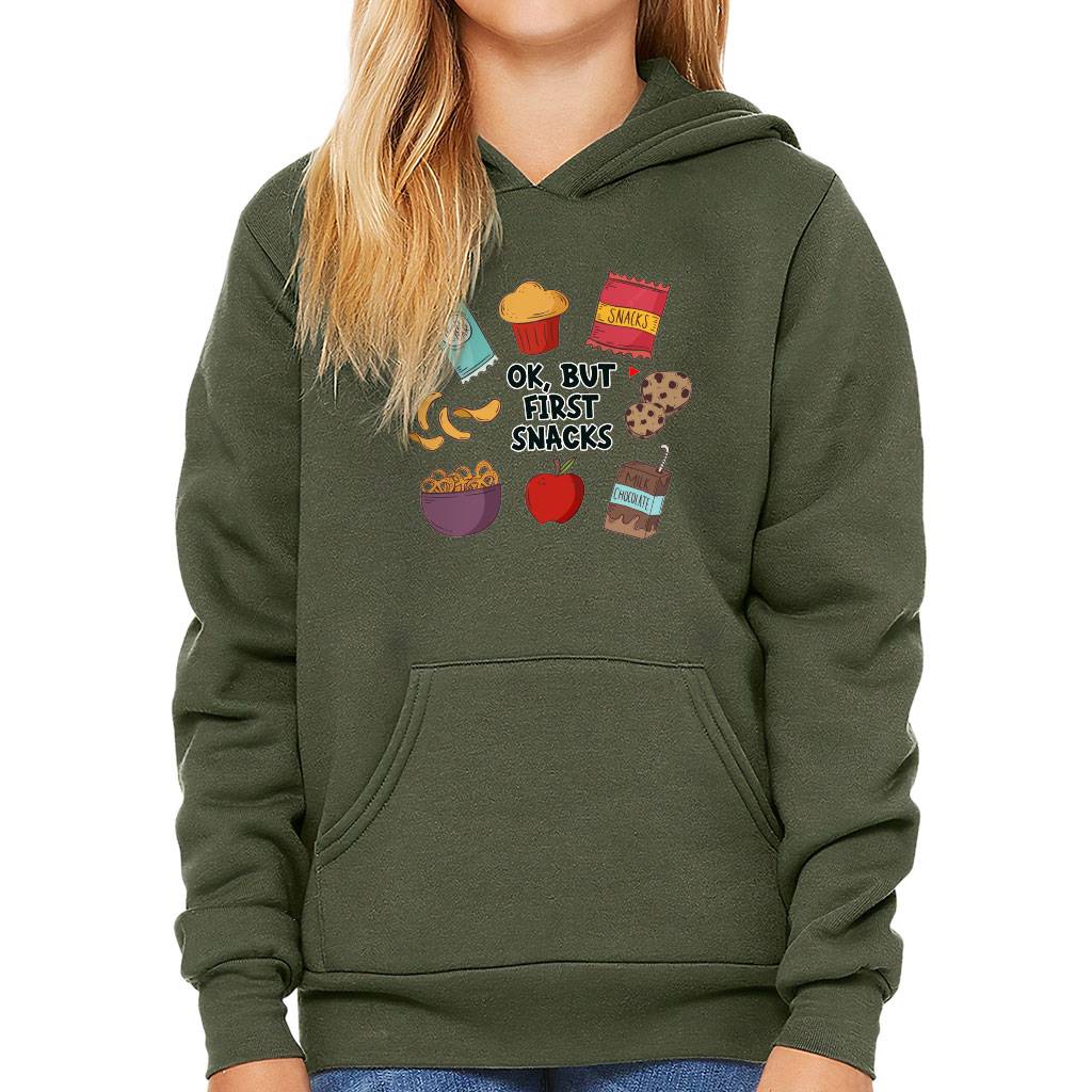 Snacks Kids’ Sponge Fleece Hoodie – Graphic Kids’ Hoodie – Kawaii Hoodie for Kids Hoodies Snacks Kids' Sponge Fleece Hoodie - Graphic Kids' Hoodie - Kawaii Hoodie for Kids Hoodies Color : Athletic Heather|Black|Mauve|Military Green