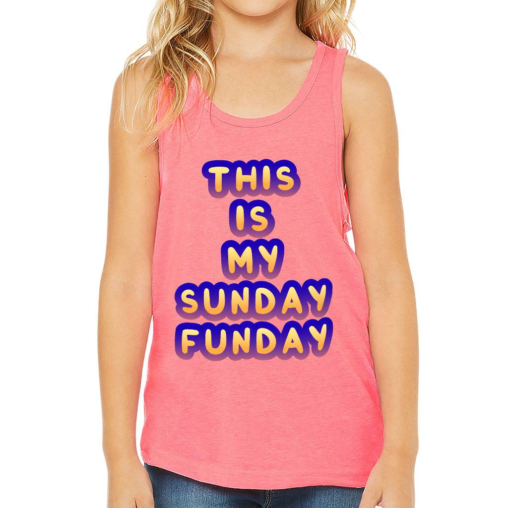 Sunday Funday Kids’ Jersey Tank – Cute Design Sleeveless T-Shirt – Graphic Kids’ Tank Top Tanks Sunday Funday Kids' Jersey Tank - Cute Design Sleeveless T-Shirt - Graphic Kids' Tank Top Tanks Color : Athletic Heather|Black|Pink|White