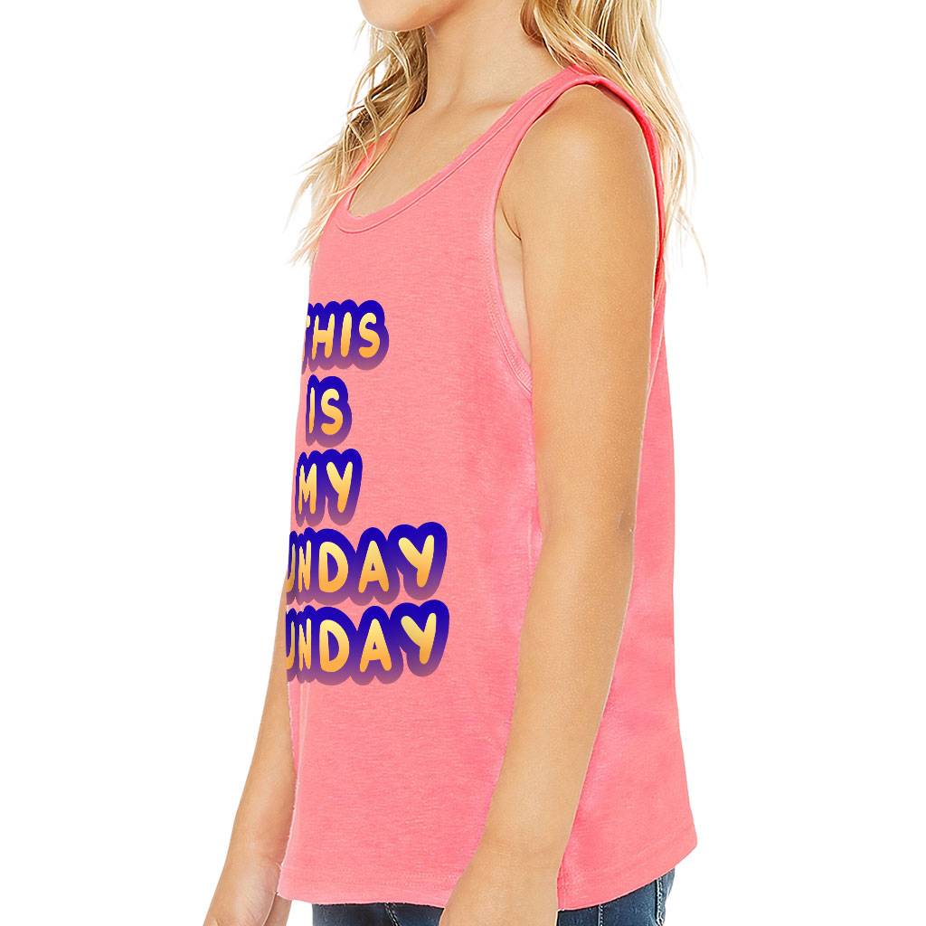 Sunday Funday Kids’ Jersey Tank – Cute Design Sleeveless T-Shirt – Graphic Kids’ Tank Top Tanks Sunday Funday Kids' Jersey Tank - Cute Design Sleeveless T-Shirt - Graphic Kids' Tank Top Tanks Color : Athletic Heather|Black|Pink|White