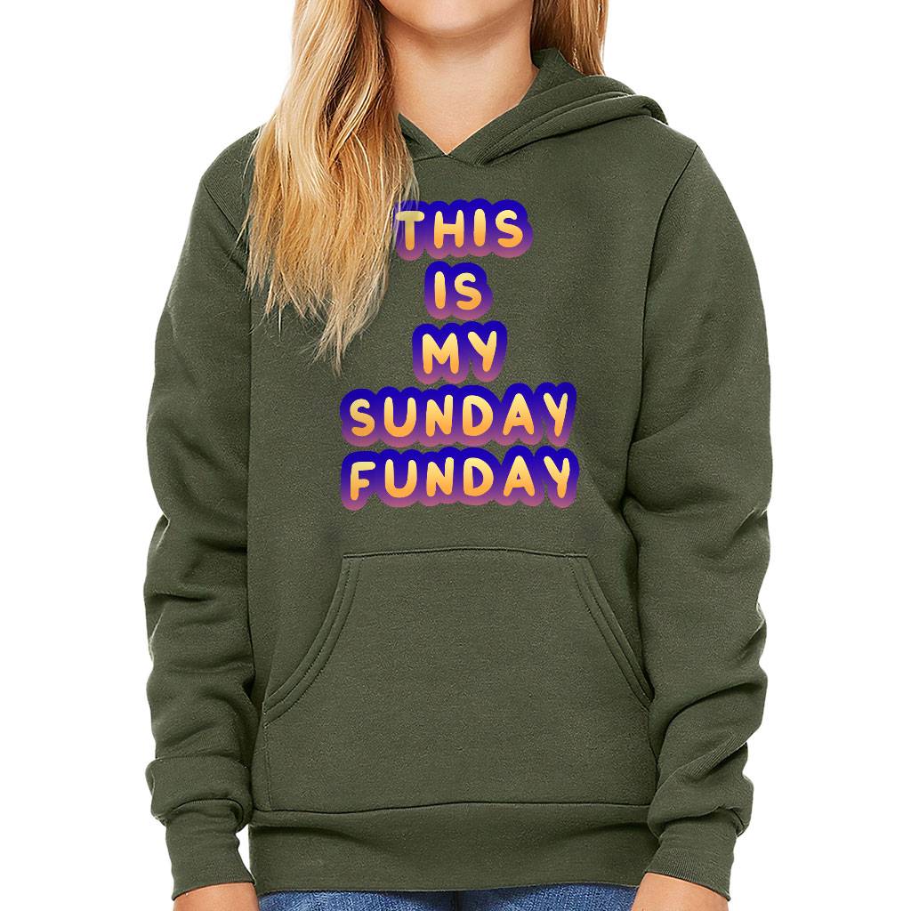 Sunday Funday Kids’ Sponge Fleece Hoodie – Cute Design Kids’ Hoodie – Graphic Hoodie for Kids Hoodies Sunday Funday Kids' Sponge Fleece Hoodie - Cute Design Kids' Hoodie - Graphic Hoodie for Kids Hoodies Color : Athletic Heather|Black|Mauve|Military Green