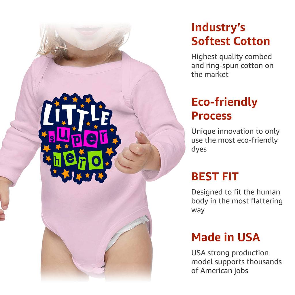 Super Hero Baby Long Sleeve Onesie – Cute Baby Long Sleeve Bodysuit – Themed Baby One-Piece Baby Clothing Super Hero Baby Long Sleeve Onesie - Cute Baby Long Sleeve Bodysuit - Themed Baby One-Piece Baby Clothing Color : Mauve|Natural|Pink|White